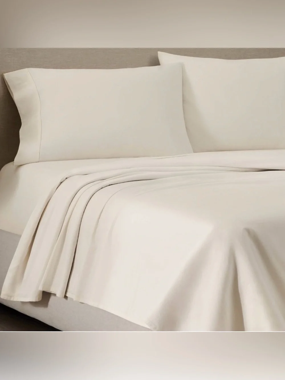 New Jeremiah Brent Home Prewashed Cotton Sateen Weave Sheet Set King Cream